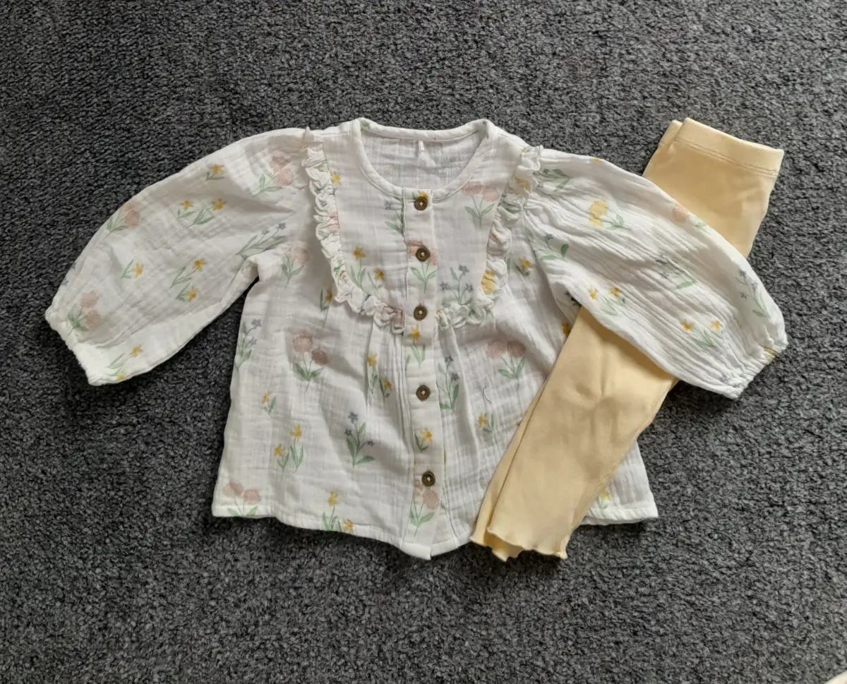 Girls Blouse And Leggs - 6-9 Months