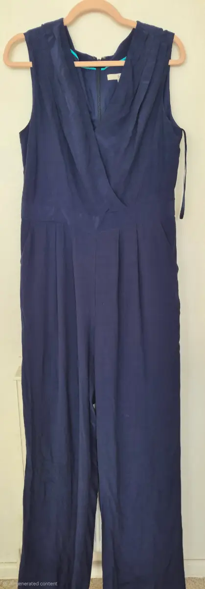 Boden Navy Wrap Wide Leg Jumpsuit 14