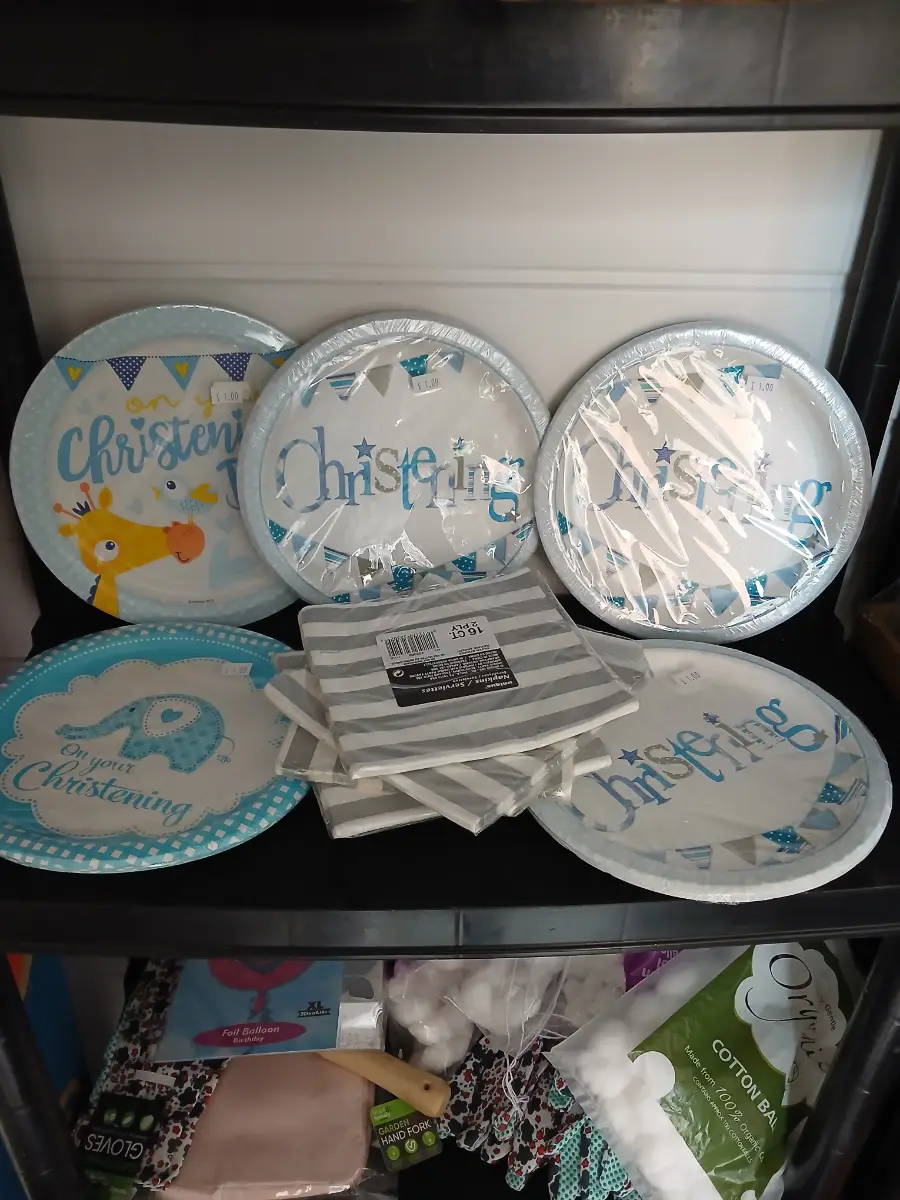 Baby boy christening party bundle party decorations