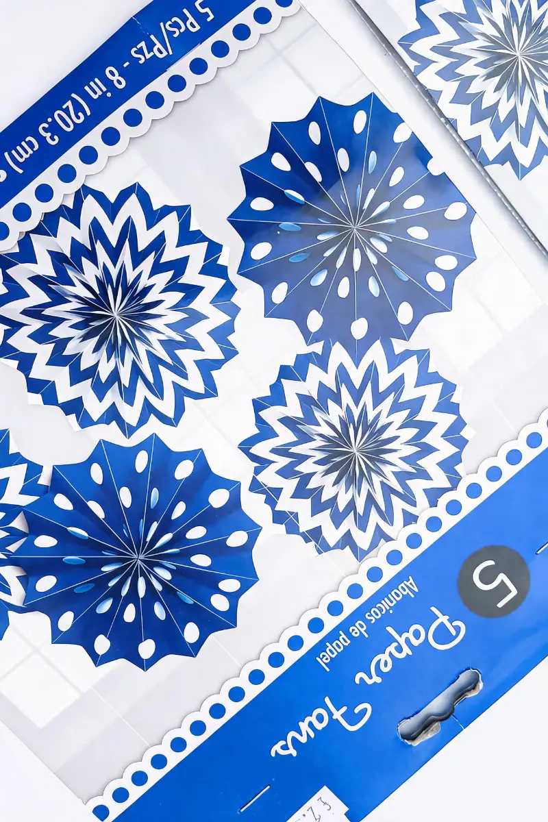 5 set of hanging bunting blue