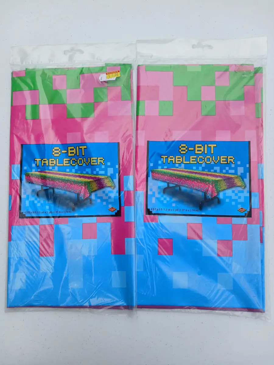 8 bit table cloths brigth coloured stand out at any party