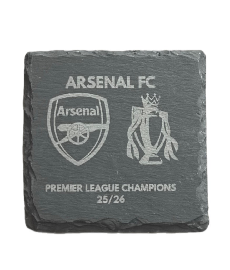 Arsenal FC Premier League Champions Slate Drinks Coaster
