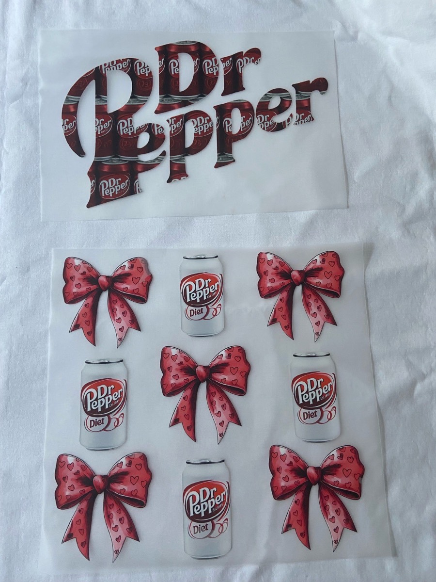 2 Dr Pepper iron on transfers