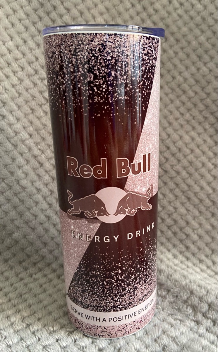 Redbull 20oz metal tumbler & straw