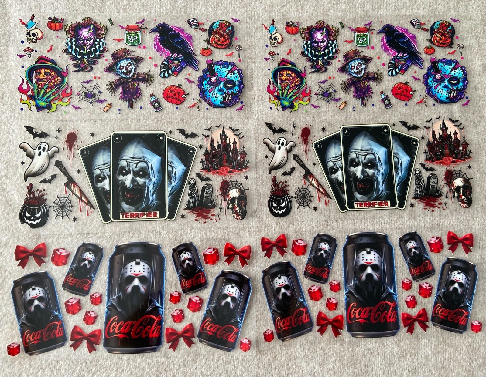 6 x Halloween 16oz cup wraps