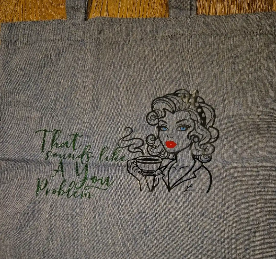 Blue Reusable Canvas Shopper Shoulder Tote Bag