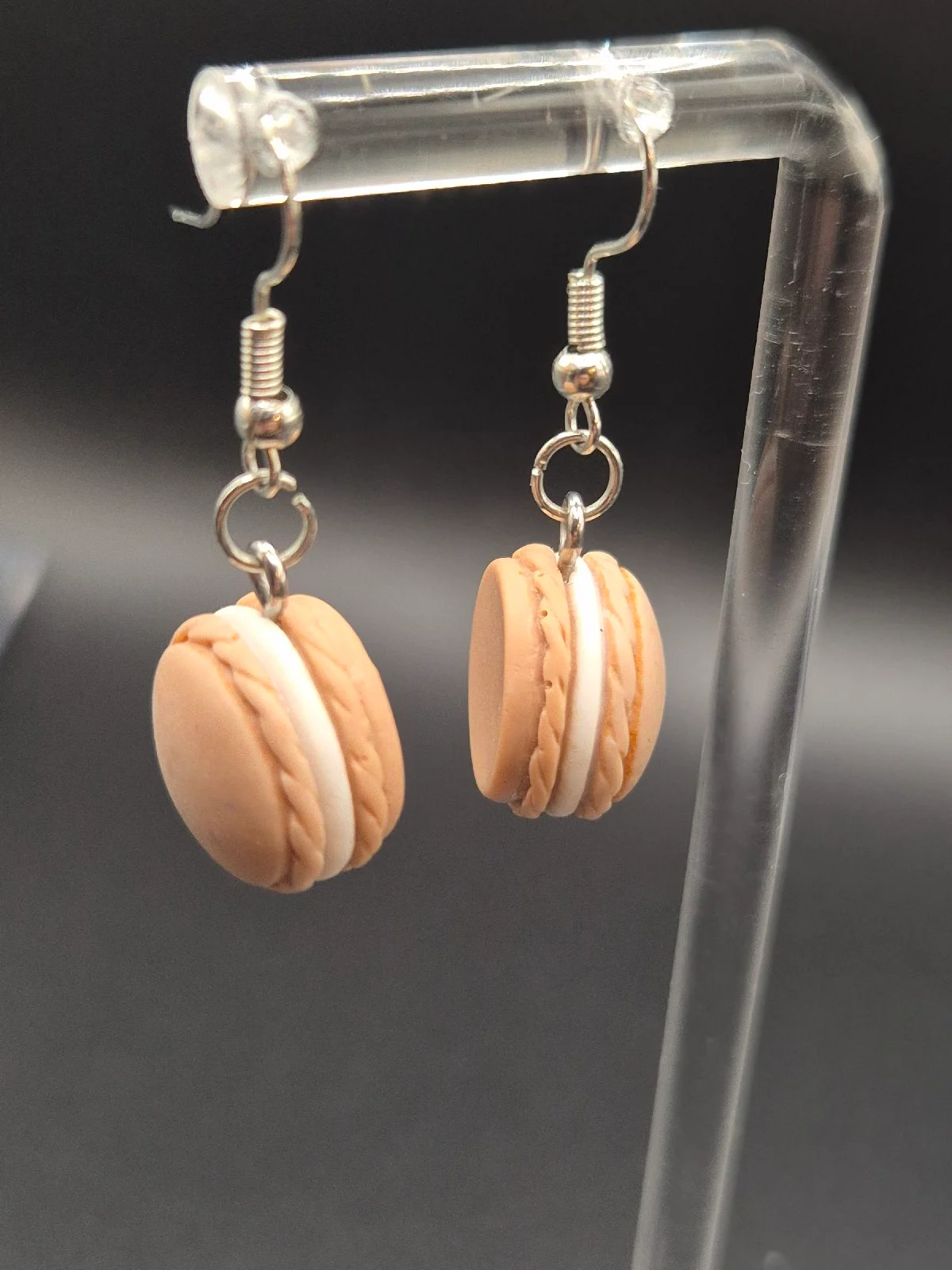Cute Beige Macaroon Dangle Earrings E49