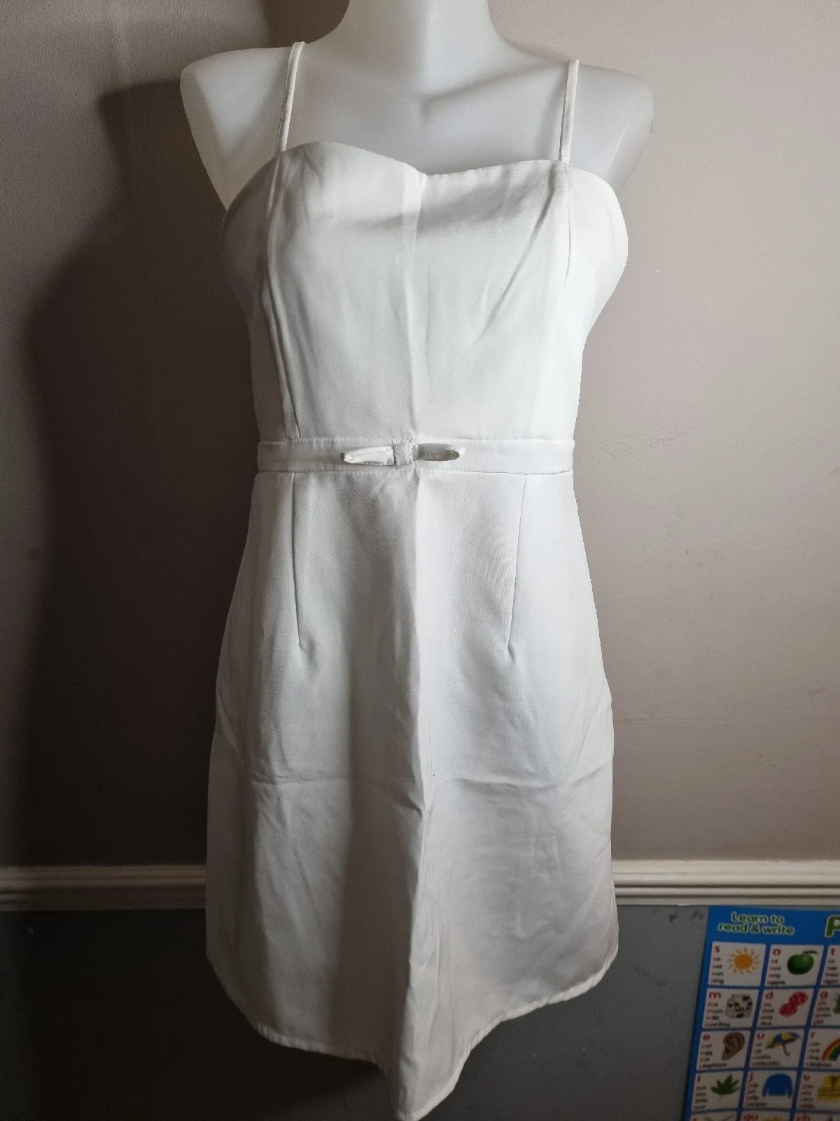 Cute White Strappy Dress Boohoo Size 12