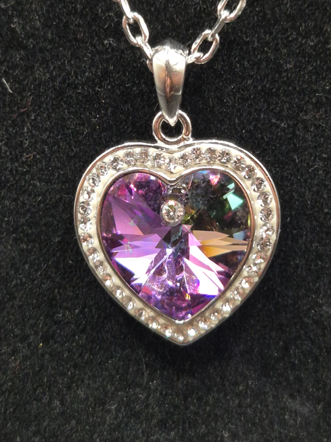 Swarovski Crystal Sabrina Heart Multi Tone Purple Lilac Necklace N195