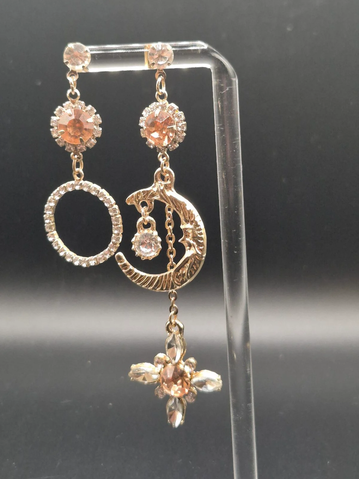 Avant Garde Celestial Gold Tone Asymmetrical Earrings E69
