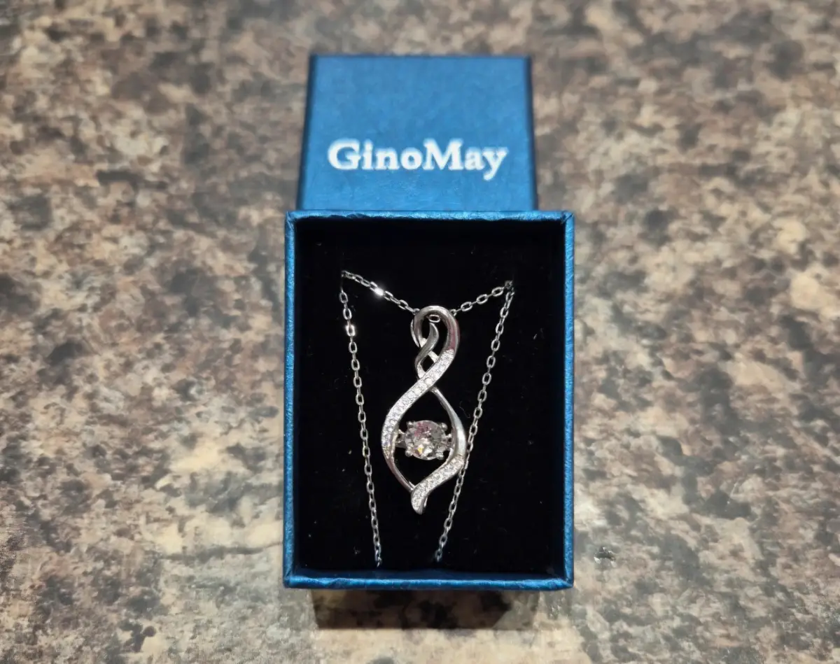 April Birthstone Necklace - April Simulated Diamond on 925 Silver Chain