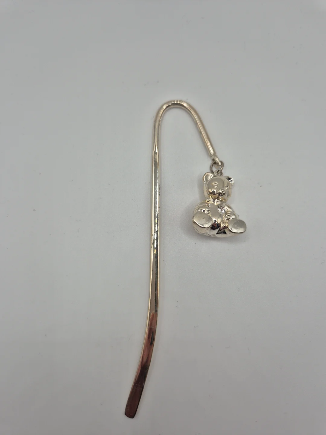 Silver Plated Teddy Bear Charm Bookmark