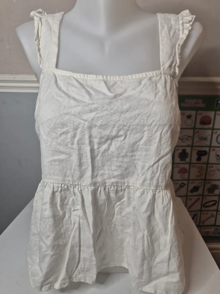 White Sleeveless Peplum Top - New Look Size 14