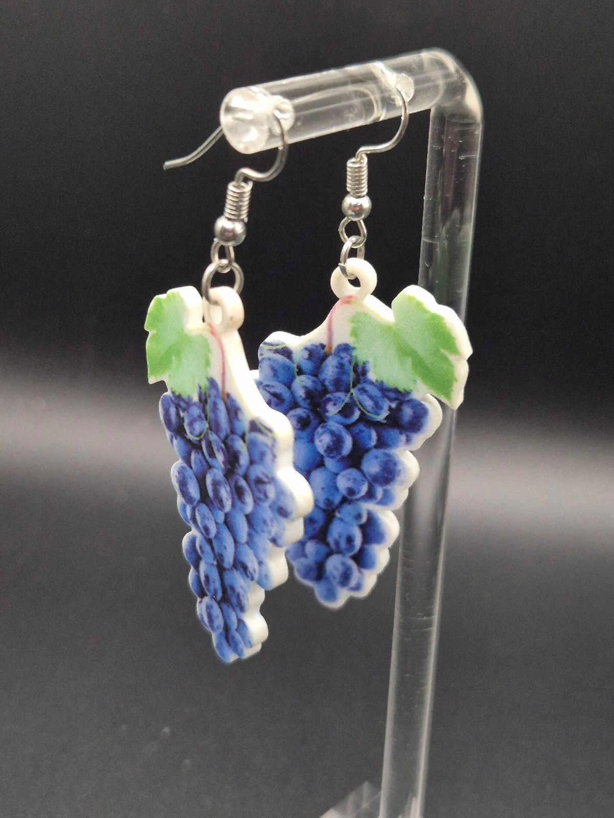 Acrylic Grape Print Earrings E52