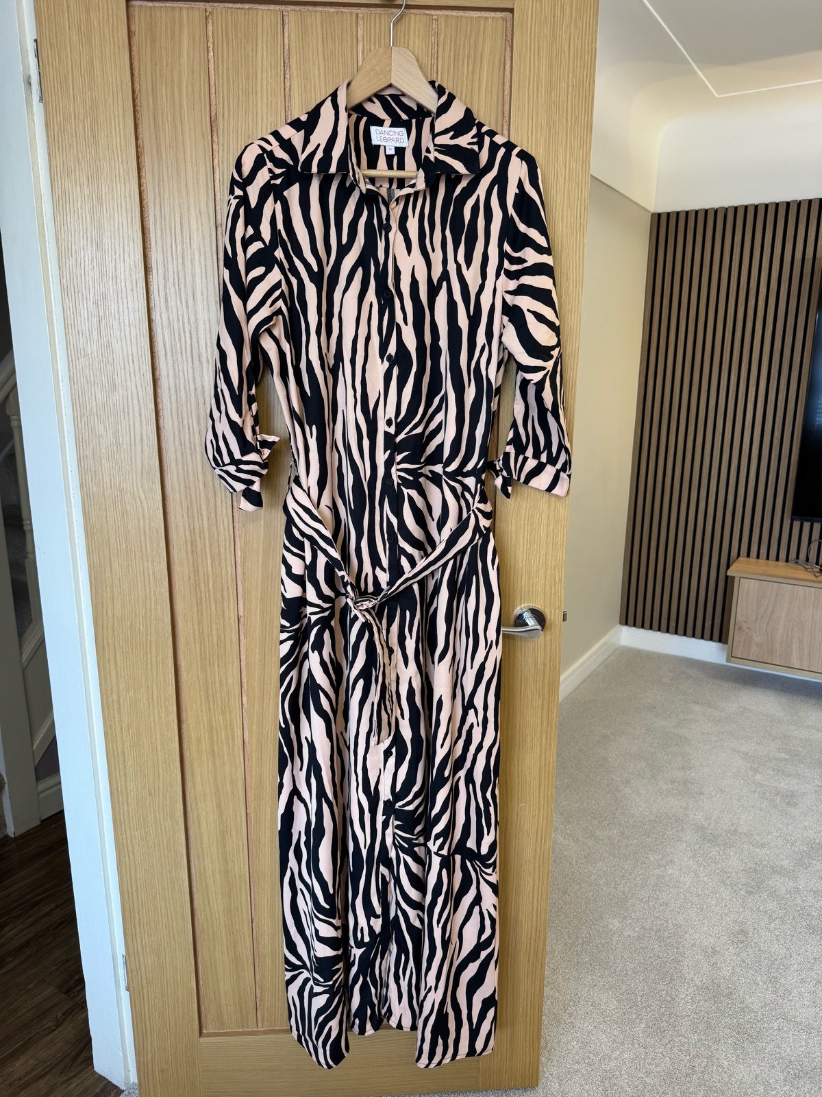 Dancing Leopard size 16 zebra print long dress.