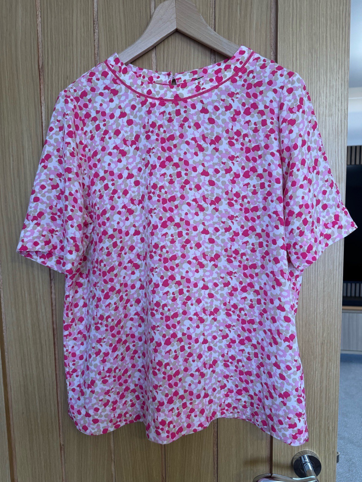 M&S Collection size 12 pattered short sleeve top .  Excellent condition