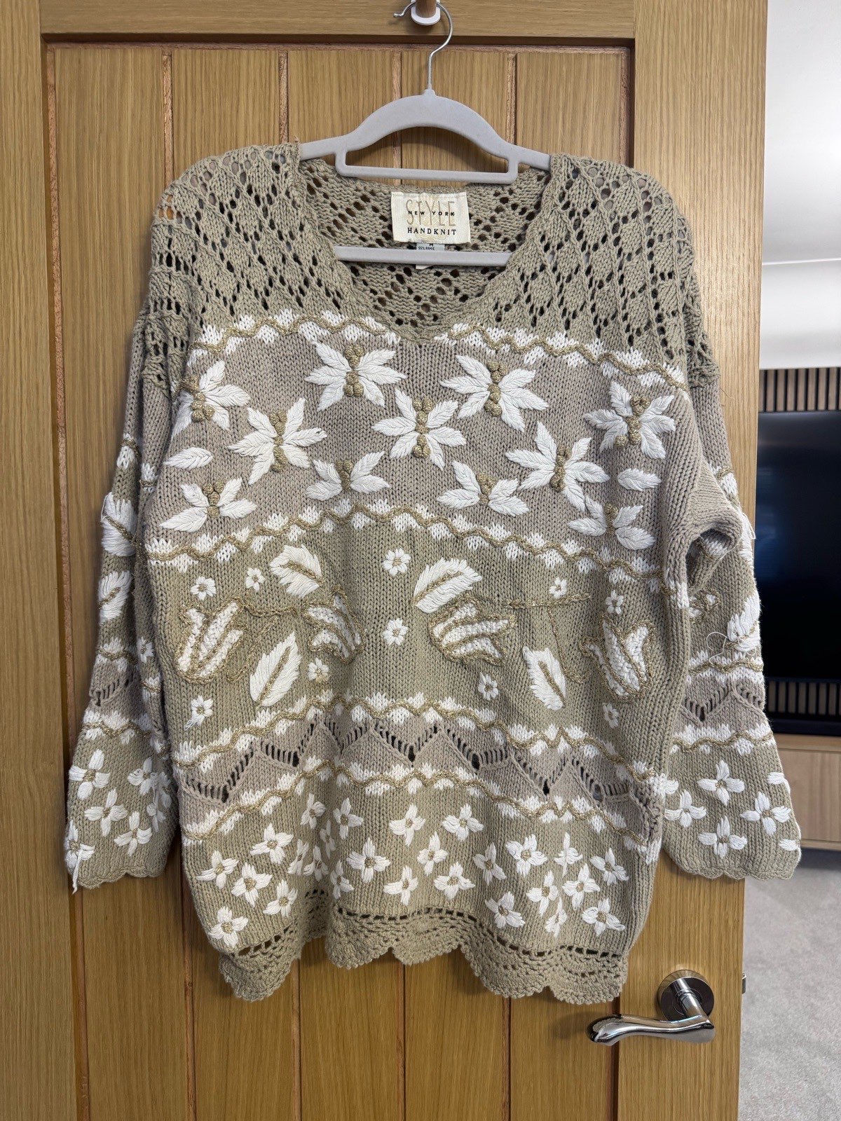 New York Style hand knit vintage knit jumper size medium