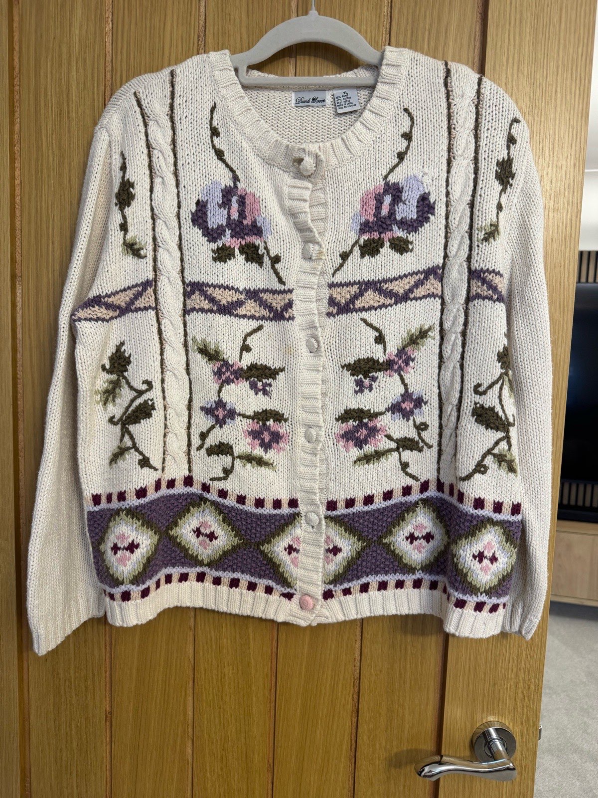 David Loren vintage knit cardigan.  Size XL knit cardigan.