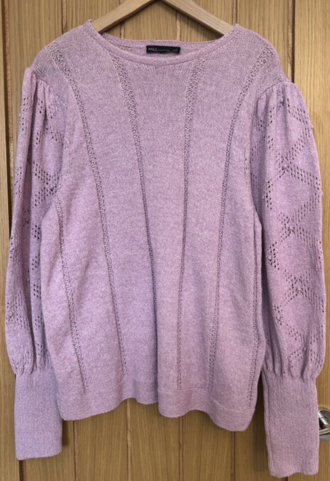 M&S Collection size 18 long sleeve jumper. Crochet knit jumper