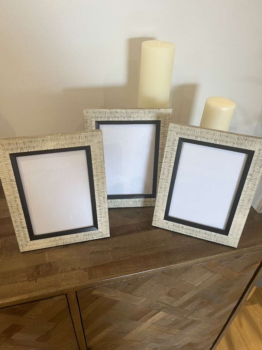 New set of 3 modern / contemporary photo frames.