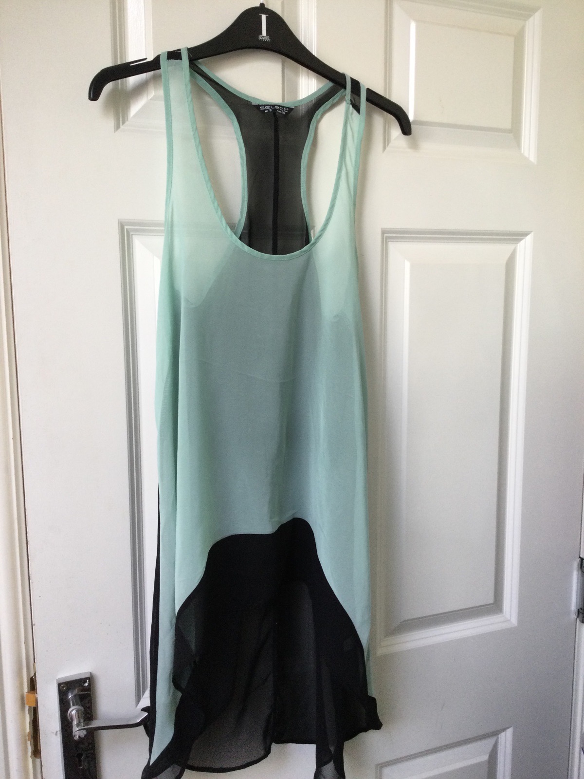 Semi sheer hi lo top