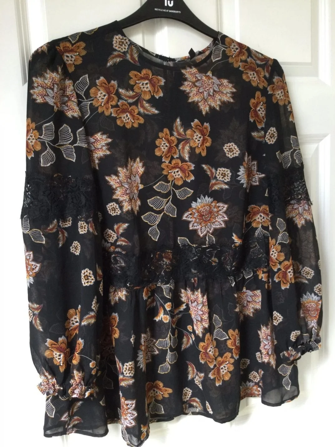 Semi sheer blouse with lace