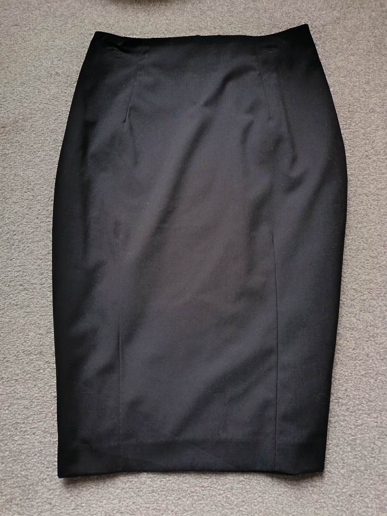 H&M smart black pencil skirt size 10 work outfit