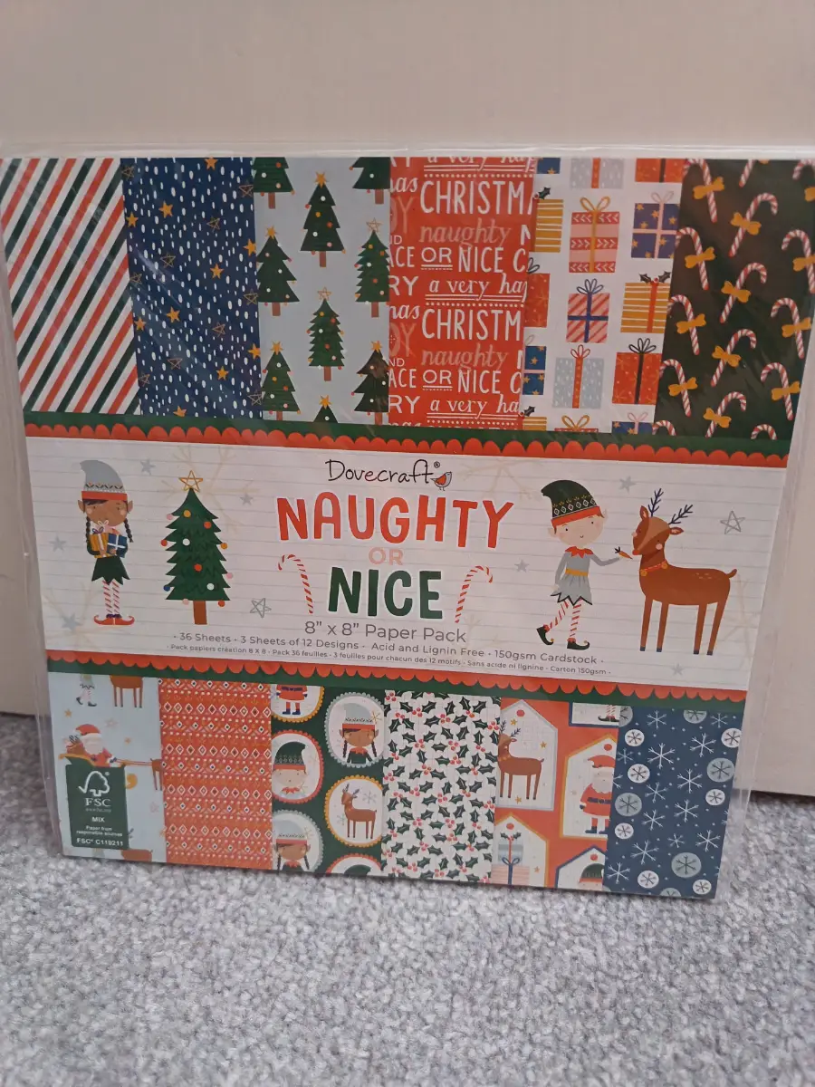 Dovecraft Naughty or nice 8x8" Christmas scrapbooking paper pad