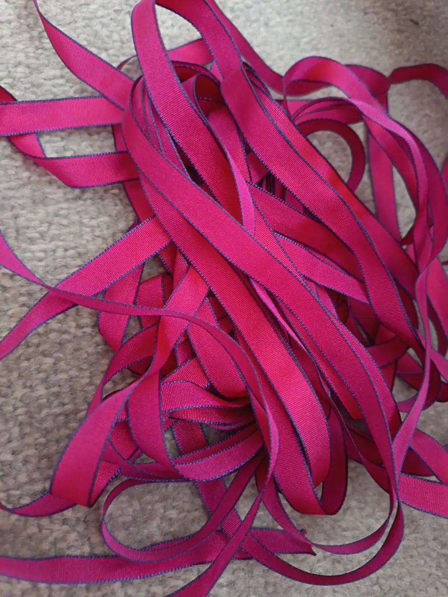 Magenta and purple edge 10mm ribbon - 10 metres