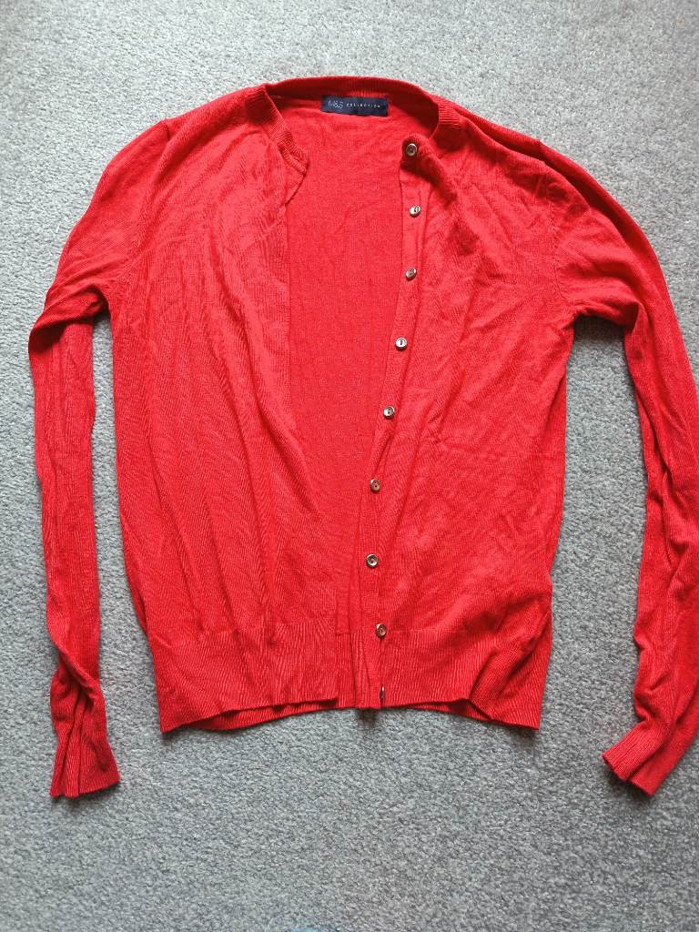 Marks and Spencer size 8 m&s red button up light summer cardigan red