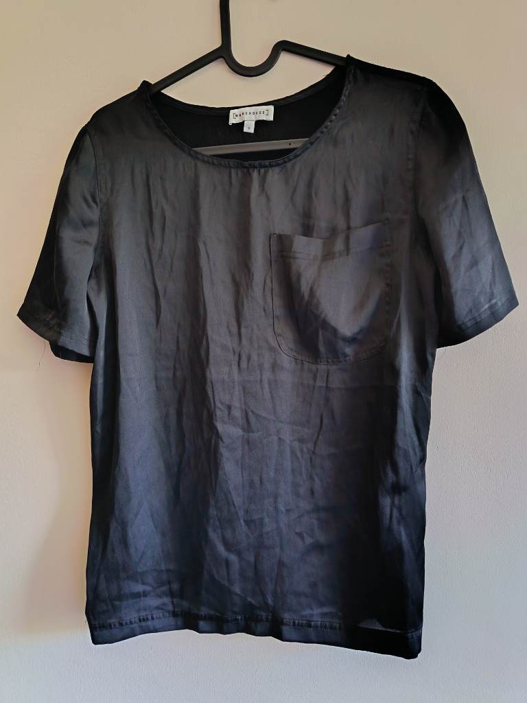 Warehouse black pocket top size 6