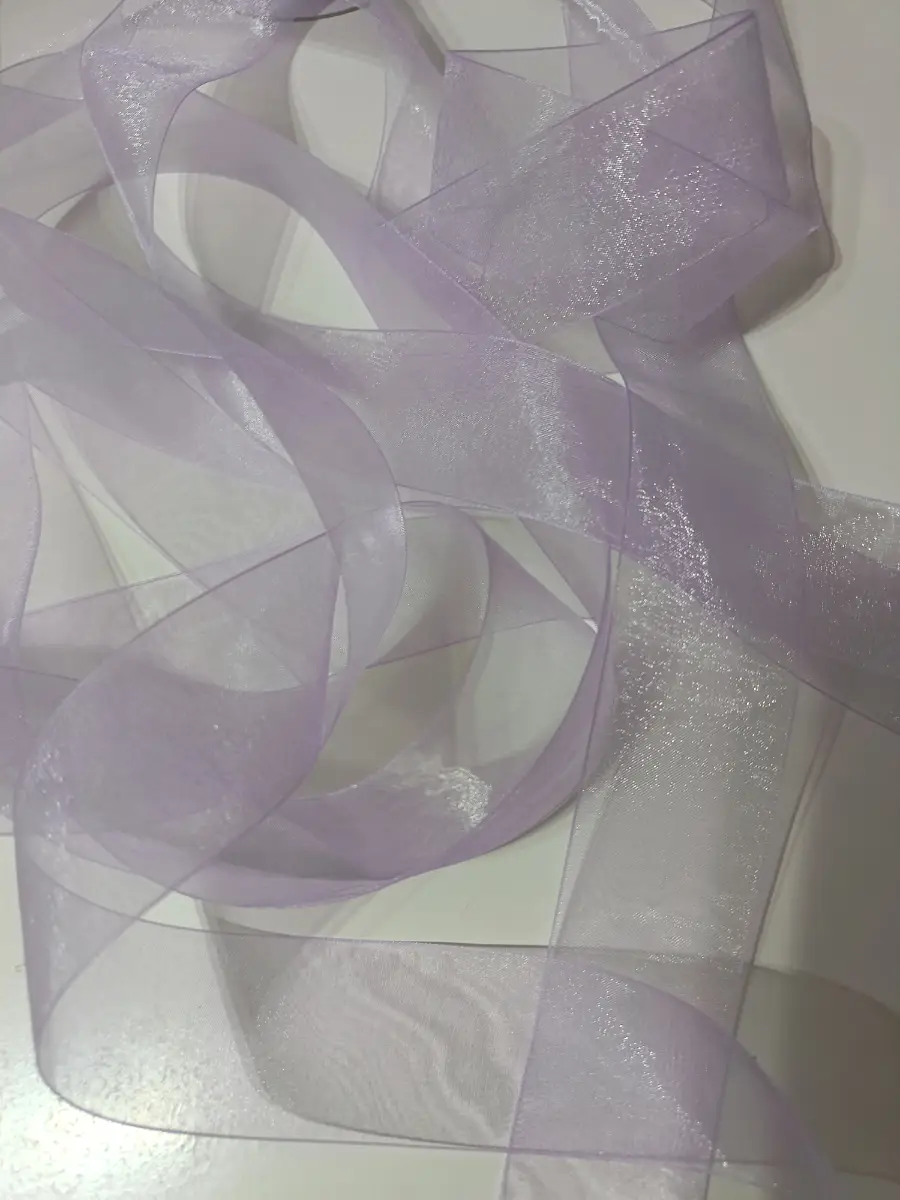 5 metres x 38mm lilac organza sheet ribbon