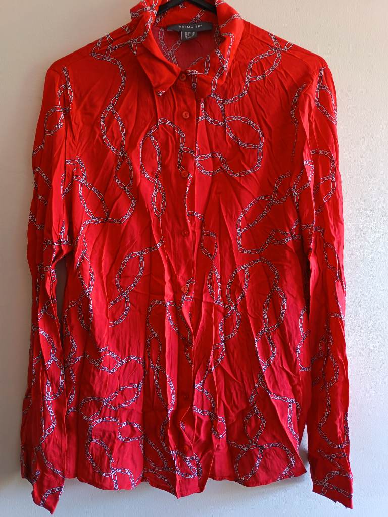Primark red chains shirt size 8