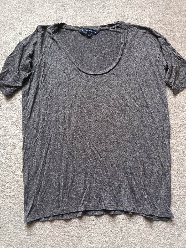 French Connection size 8 grey short sleeve top T-shirt