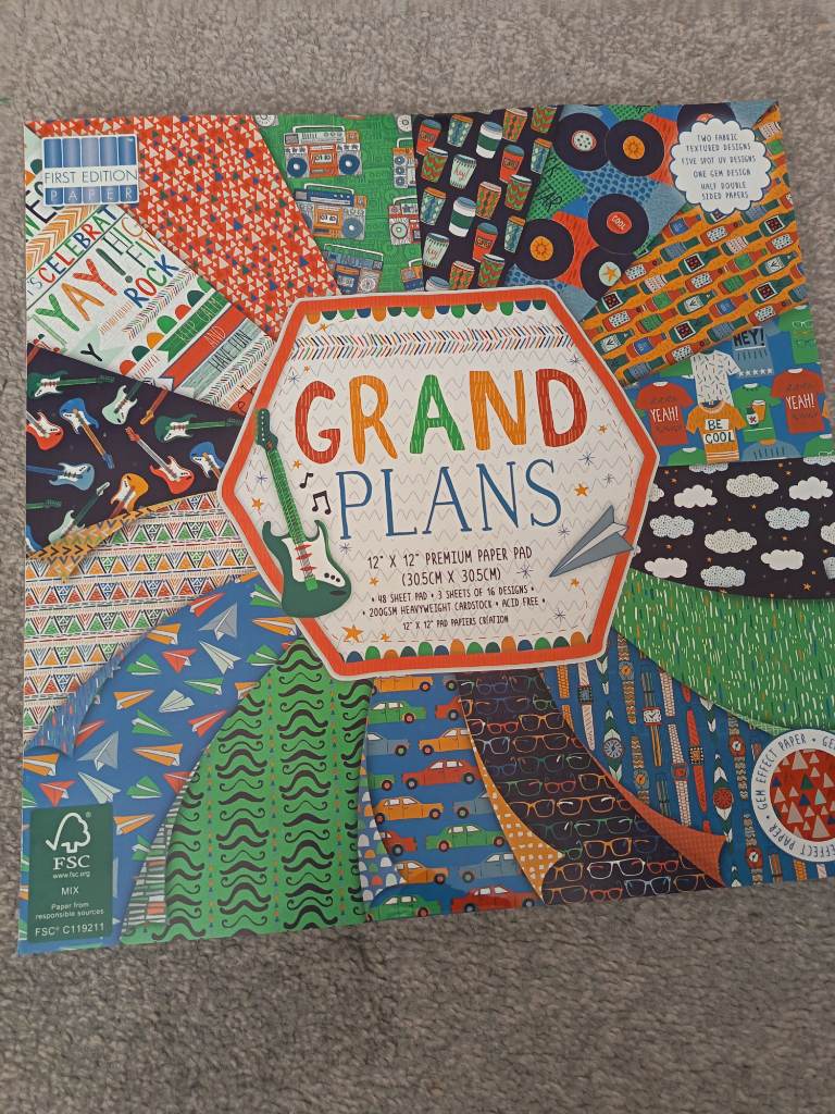 First Edition Grand Plans 12 x 12 paper pad scrapbooking paper men boys theme
