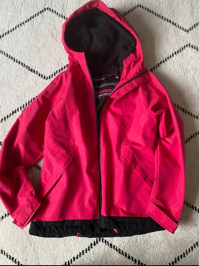 Superdry Hot Pink coat Jacket Elite Windcheater Size 10