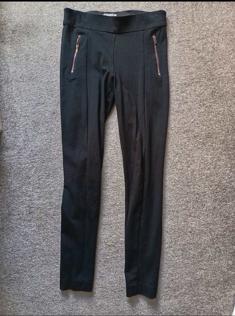 H&M black work pants trousers size 8 skinny tight