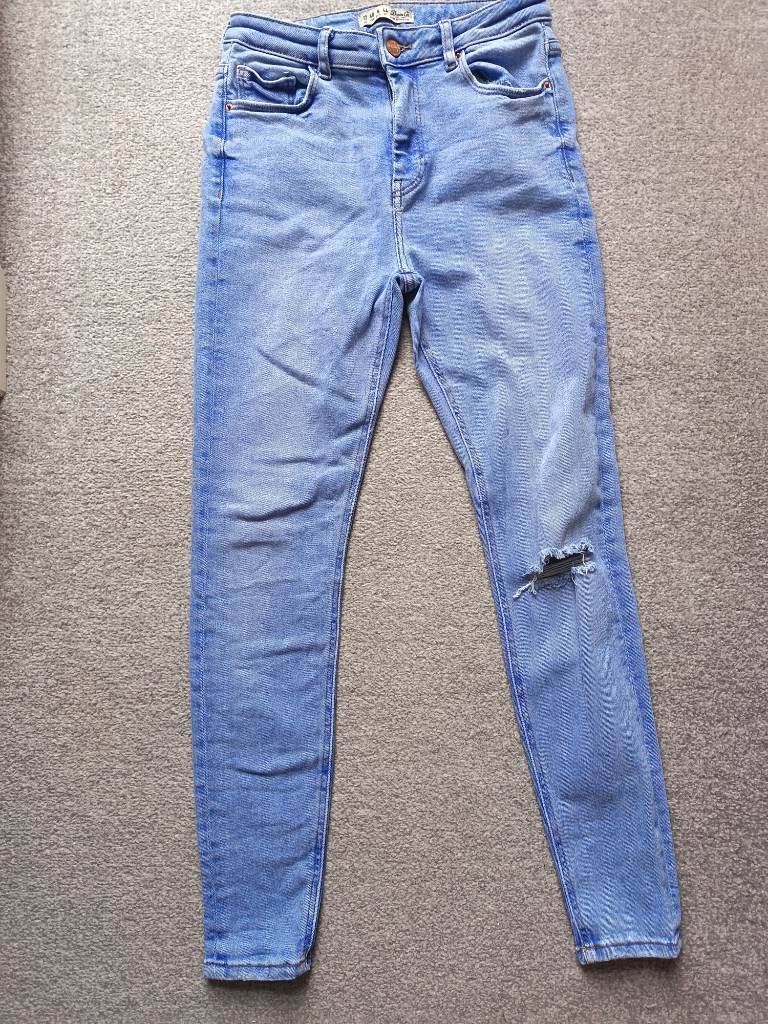 DenimCo light blue denim jeans size 10 / 12 ripped knee primark