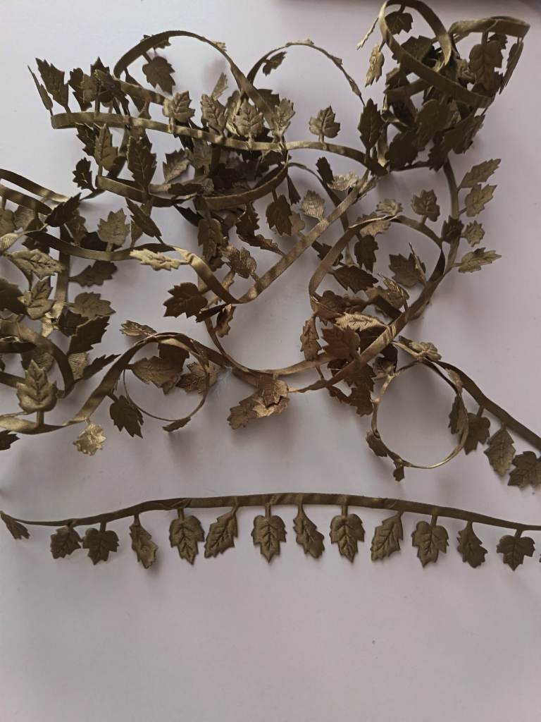 Berties Bows olive green leaf cut out ribbon trim
