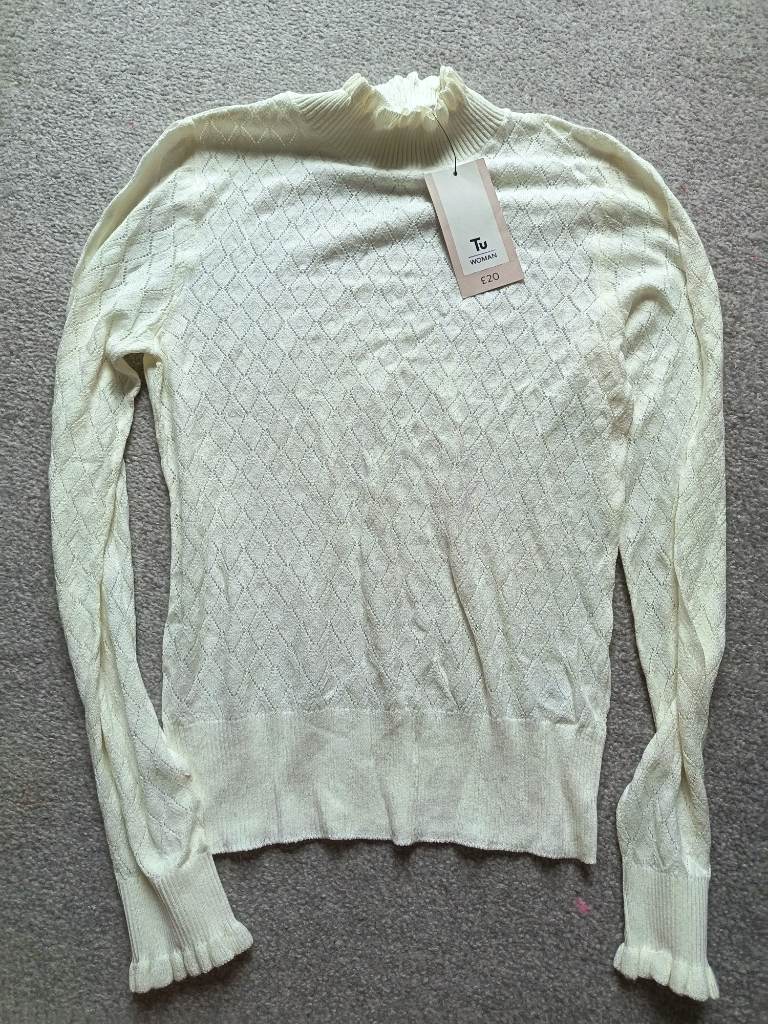 Tu brand new with tags pointelle cream jumper size 8