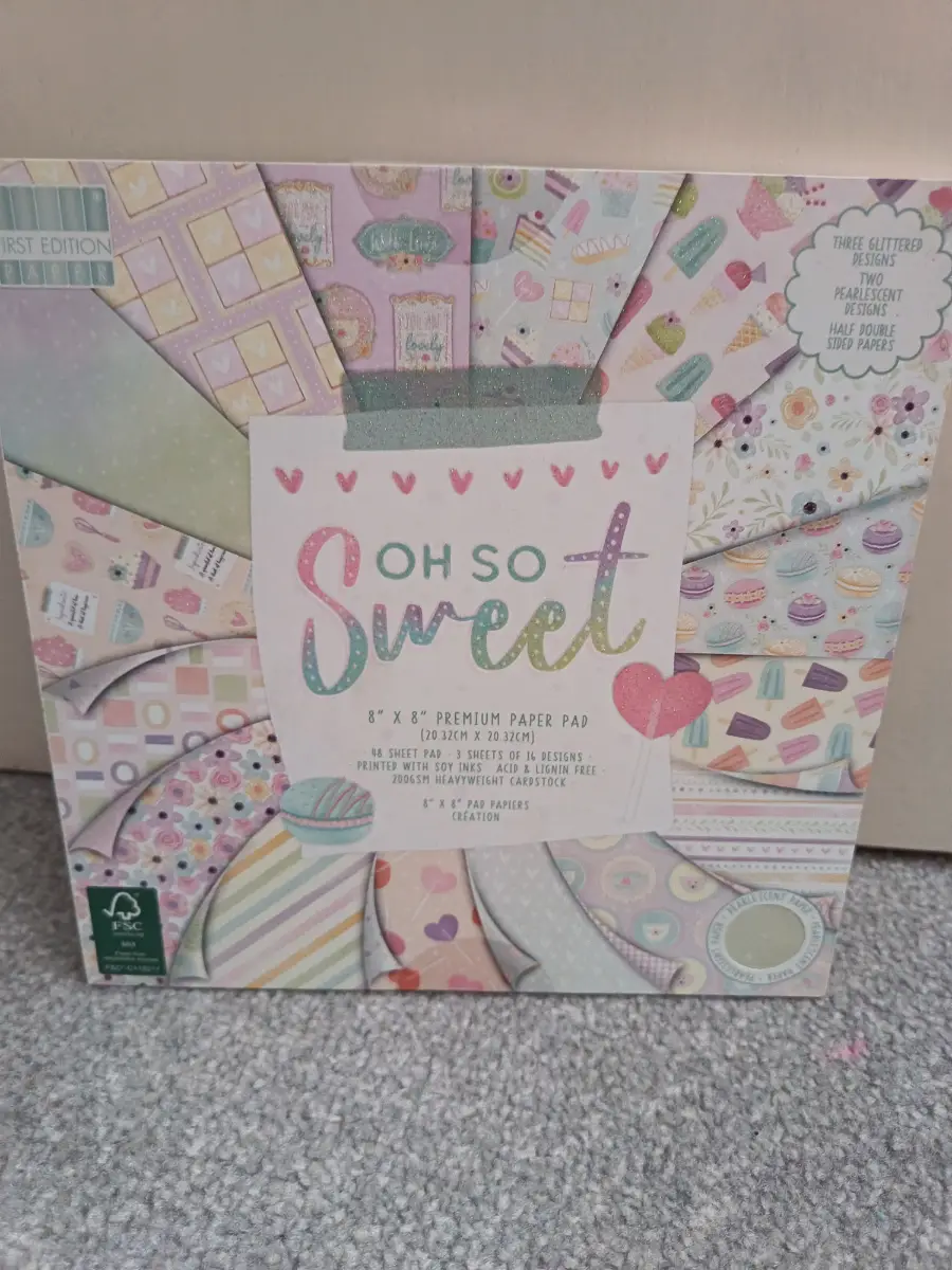 Oh So Sweet 8x8" scrapbooking paper pad from first edition brand new