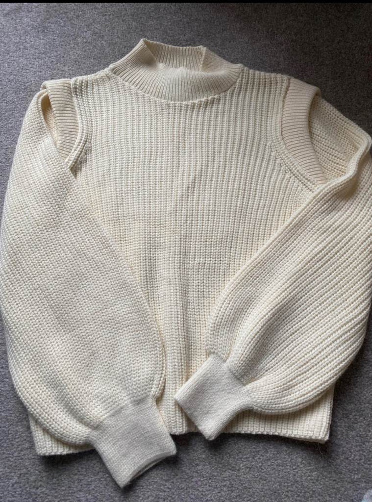 Primark XS cream balloon sleeve jumper 6 8