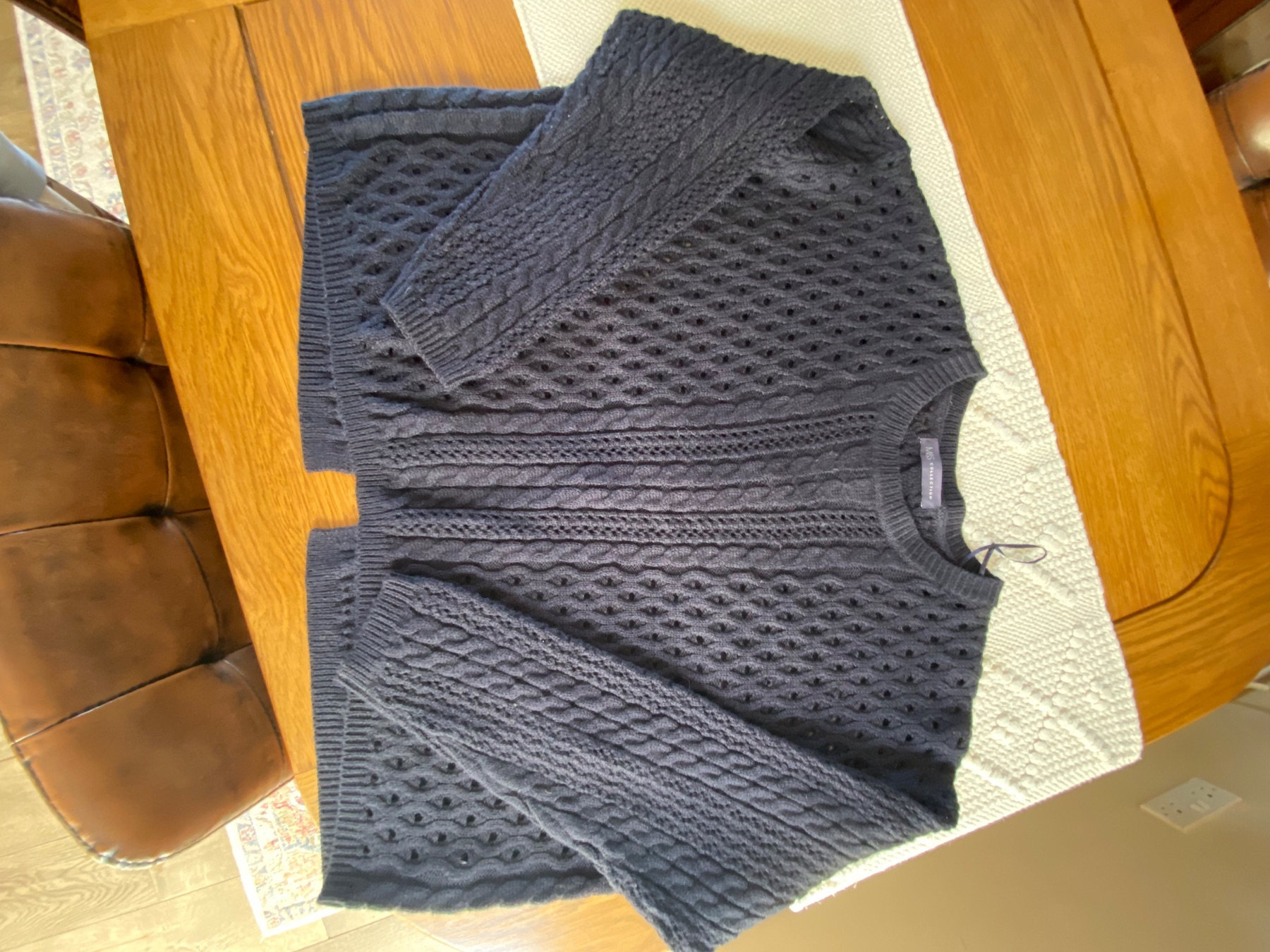 M&S Navy button back jumper size 20