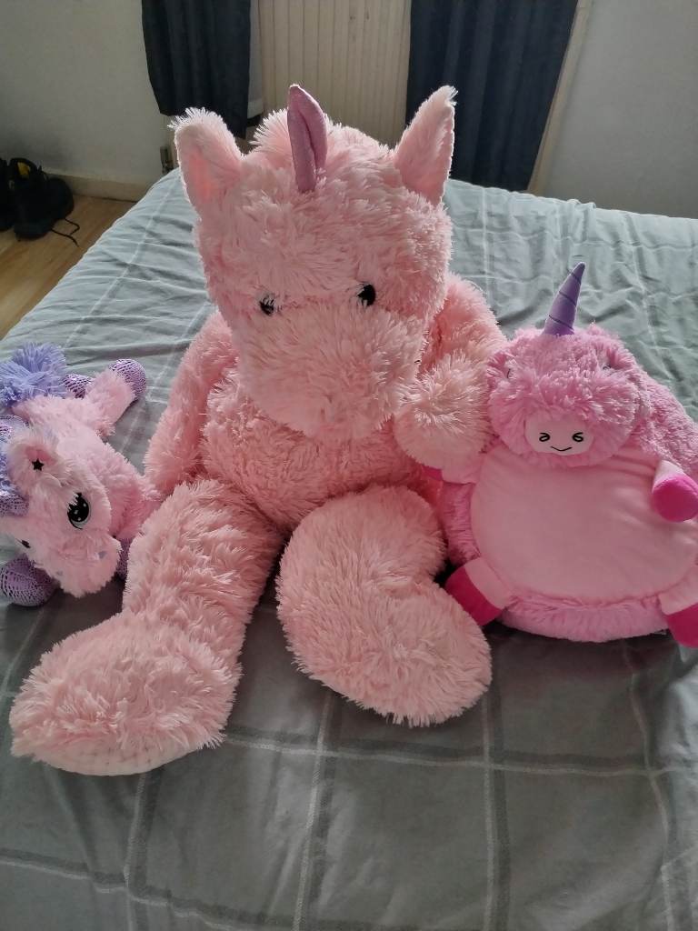3 unicorn teddys