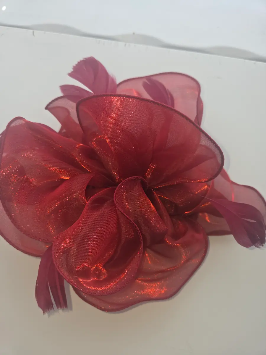 Red fascinator