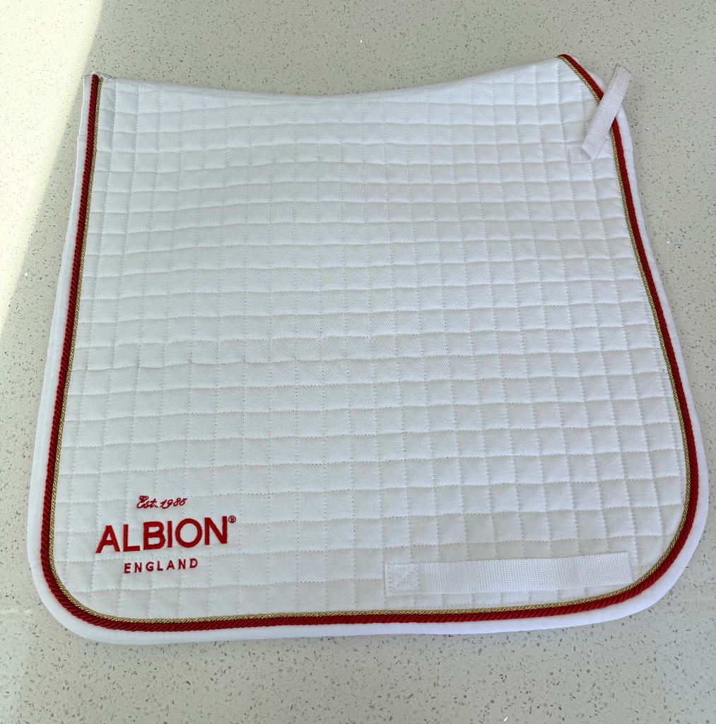 Albion Revelation Dressage Square Saddle Pad White Full Size Almost New