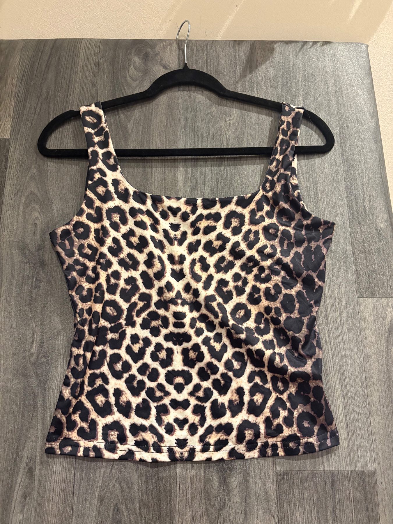 Shein Leopard Print Cami Cropped Top Size Medium