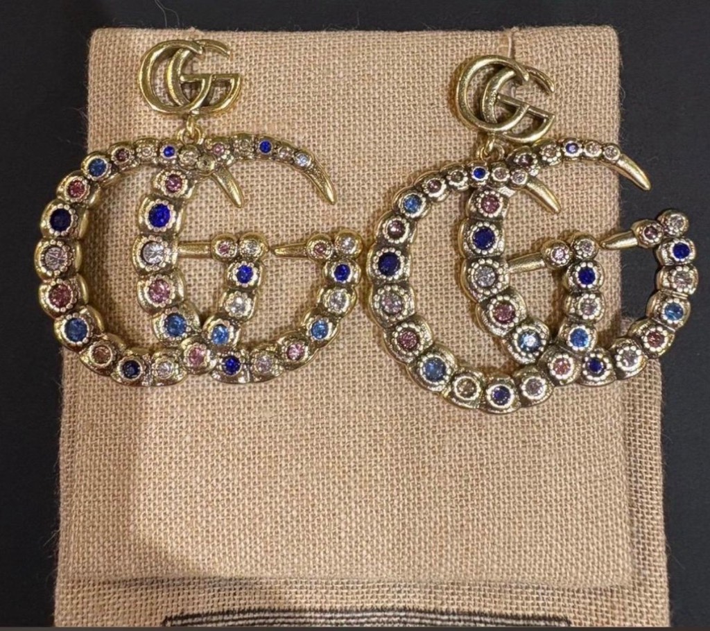 Gucci GG yellow gold plated earrings