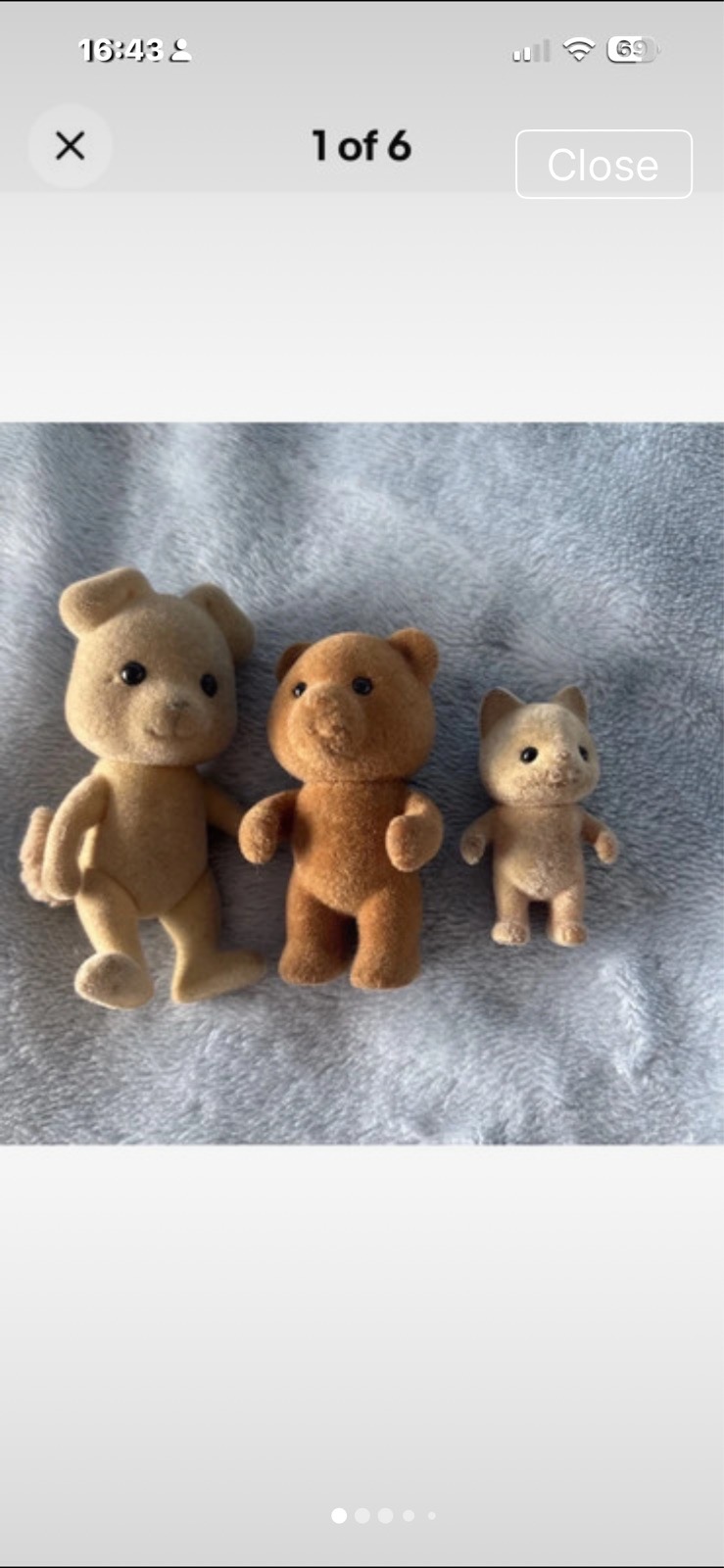 Vintage Sylvanian Families Calico Critters × 3 Bears Family