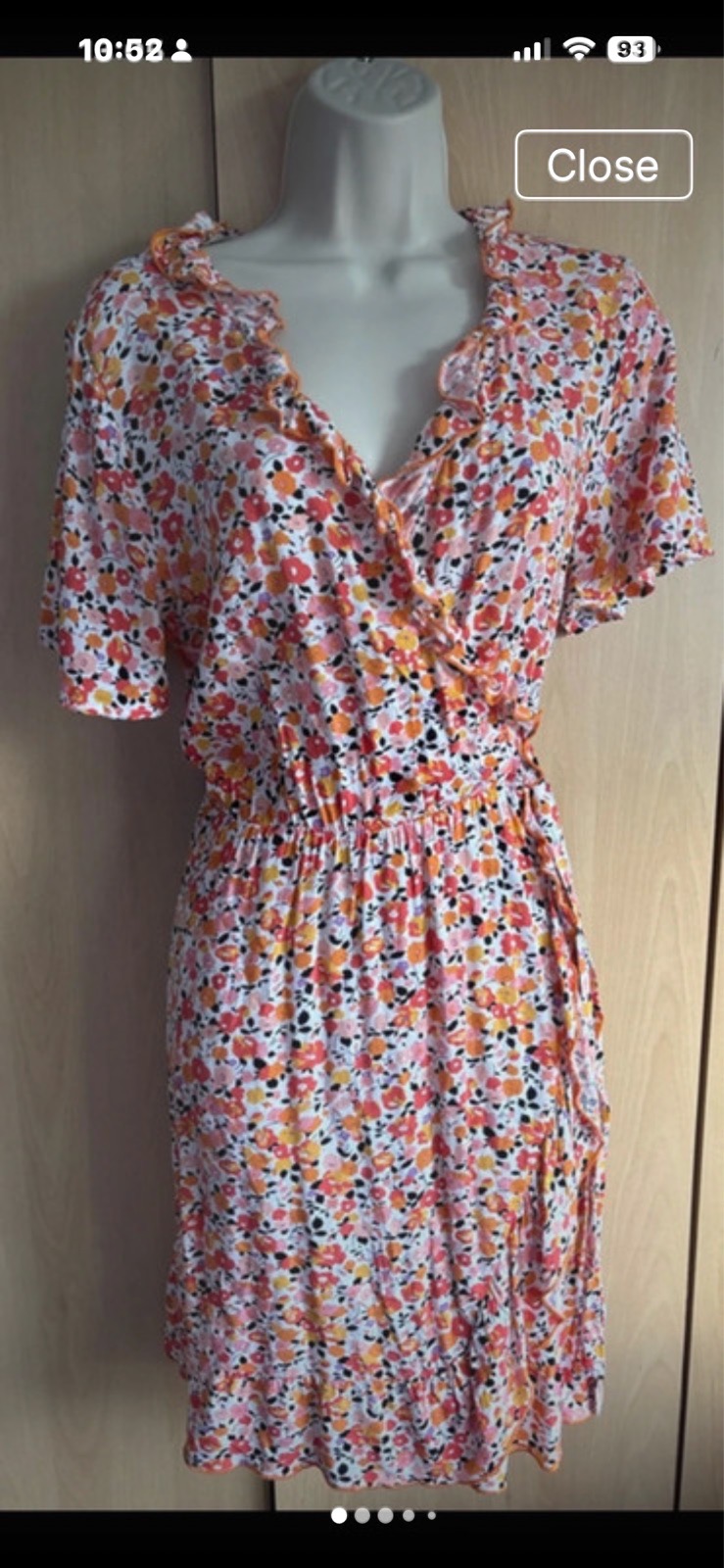 Jacqueline De Yong multi coloured mini dress size 40 length 35 inches